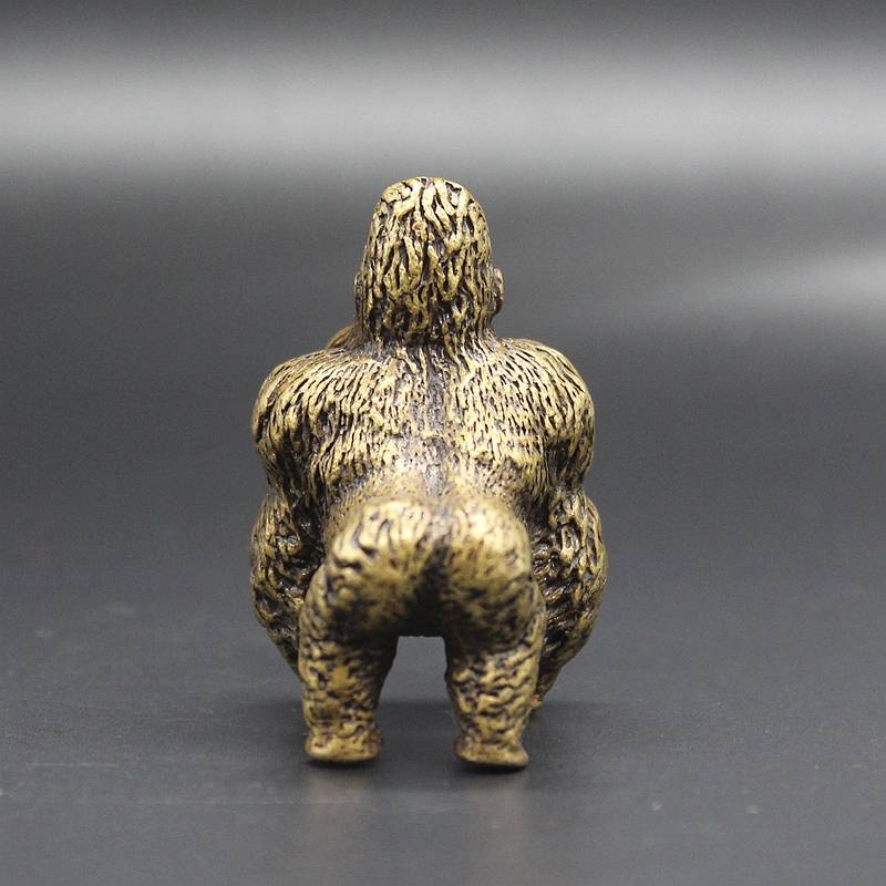 Seiko solid bronze gorilla small decoration copper art copper pet monkey copper handle