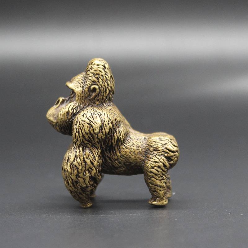 Seiko solid bronze gorilla small decoration copper art copper pet monkey copper handle