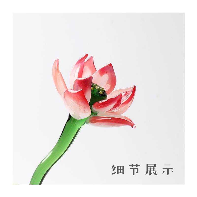 Zibo glazed lotus potted glass desktop healing emotional small decoration home accessories creative birthday gift