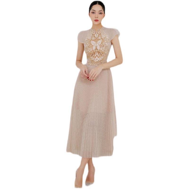 Vietnamese niche butterfly hollow embroidery dress