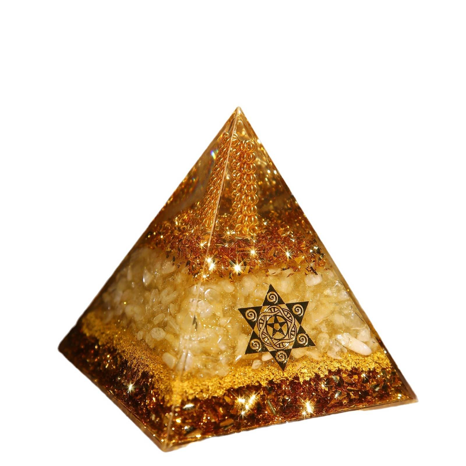 Cross -border Amazon explosion gold pyramid energy pyramid energy tower resin decoration home decoration manufacturer