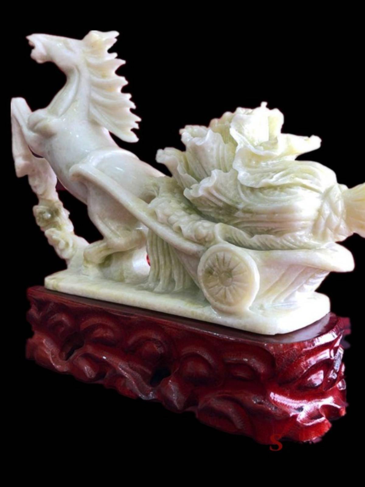 Natural Spring Jade Mara cabbage ornaments home Porch living room wine cabinet office desktop handicraft gift decoration
