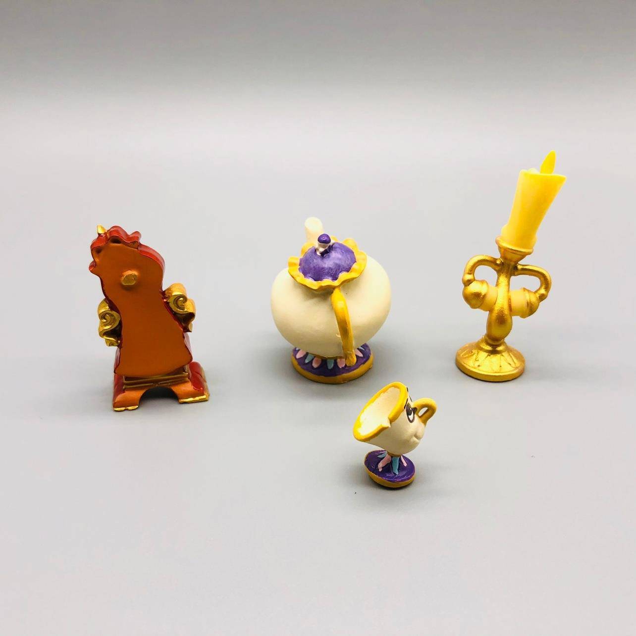 Beauty and beast candlestick Lumia decoration table clock furnishings Ge Shihua blind box hand -made doll doll model