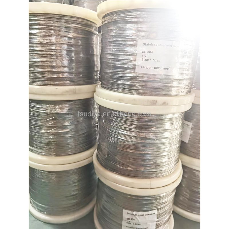 Factory Supply Stainless Steel Wire Rope Cable in 1mm 2mm 3mm 4mm 5mm 6mm 201 304 316 with Plastic Spool Packing
