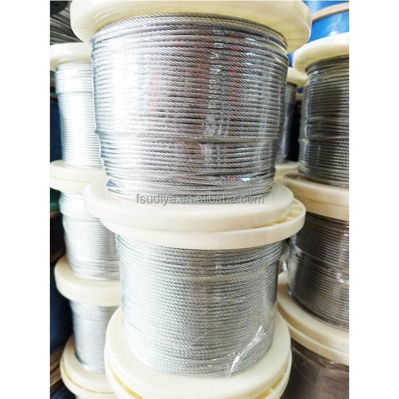 Factory Supply Stainless Steel Wire Rope Cable in 1mm 2mm 3mm 4mm 5mm 6mm 201 304 316 with Plastic Spool Packing