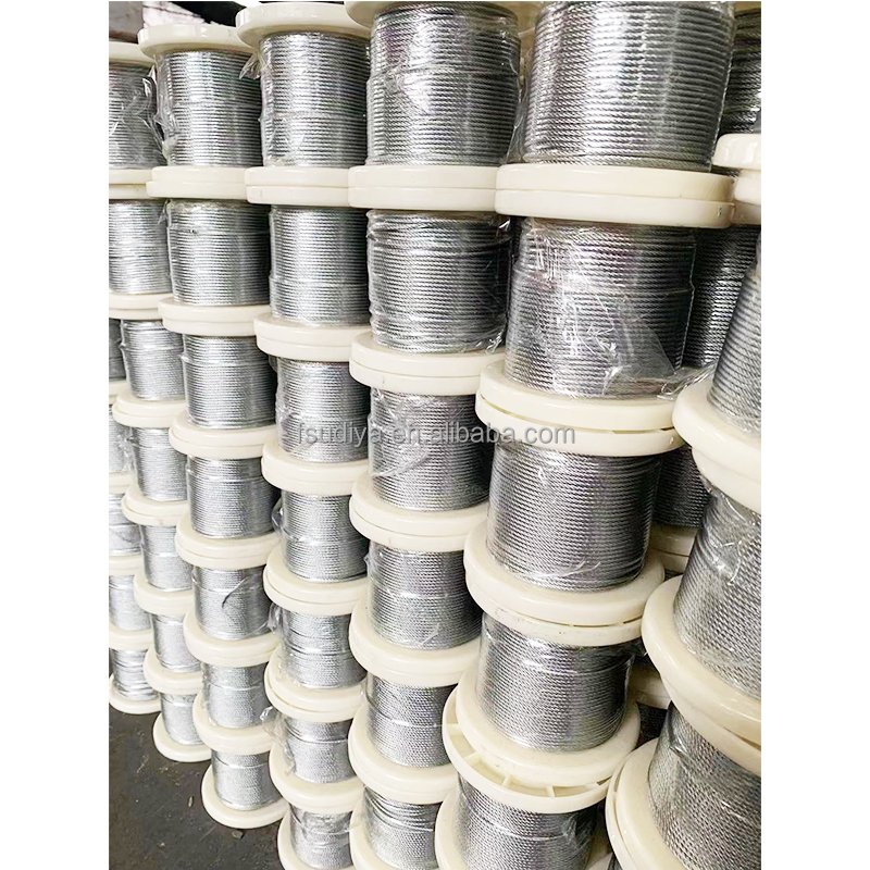 Factory Supply Stainless Steel Wire Rope Cable in 1mm 2mm 3mm 4mm 5mm 6mm 201 304 316 with Plastic Spool Packing