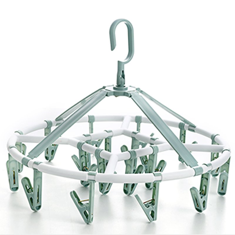 GREENSIDE Detachable Cloth Hanger With Clips Space-Saving Circular Design For Bathroom Wardrobe Drying Rack Sample Available