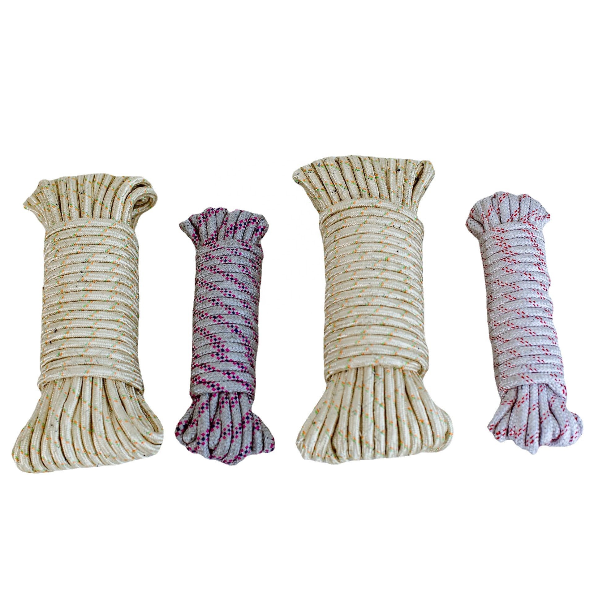 Solid Safety Rope Braided Polyester 14mm Static multicolor Climbing Rope 8mm Clothesline Polyester Cord