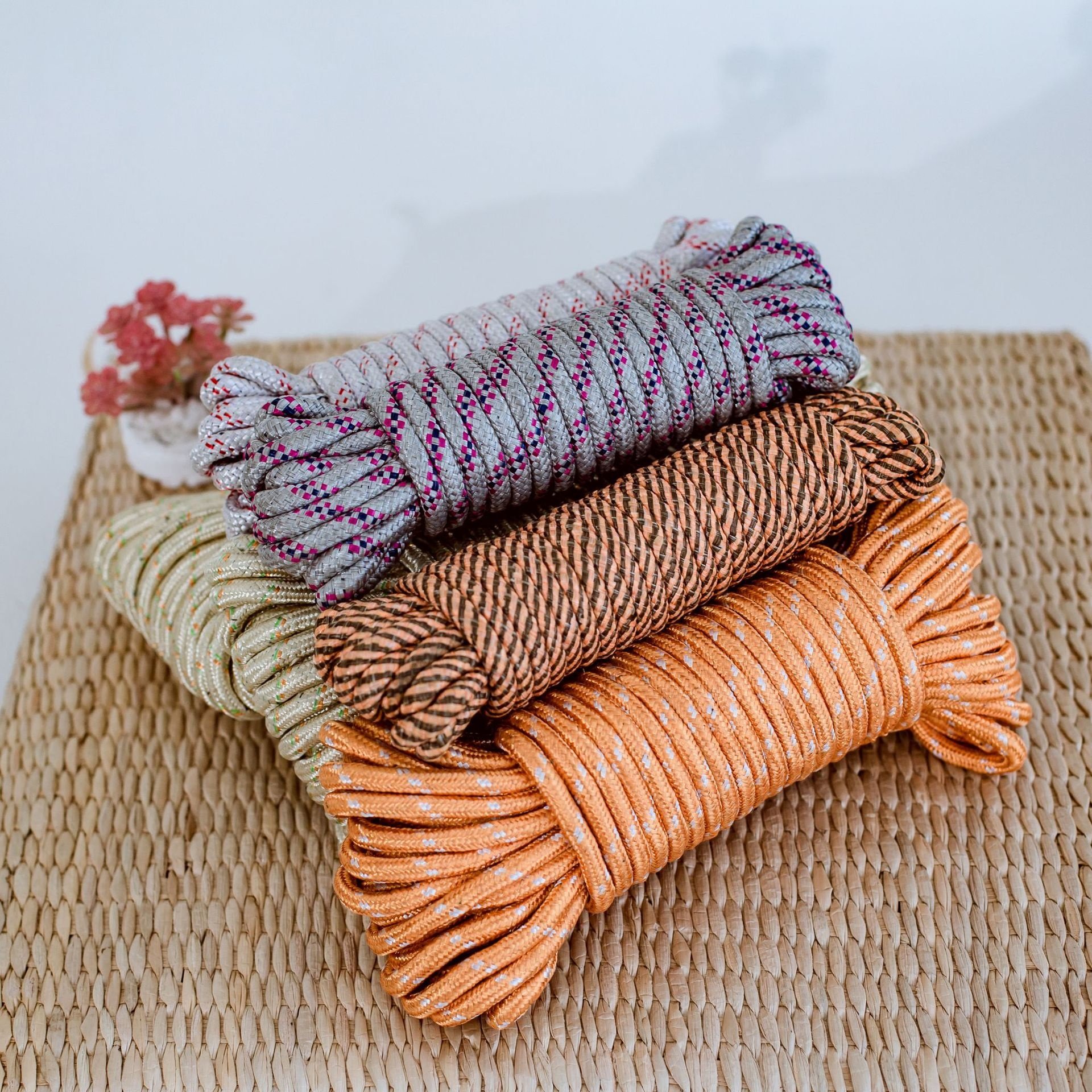 Solid Safety Rope Braided Polyester 14mm Static multicolor Climbing Rope 8mm Clothesline Polyester Cord