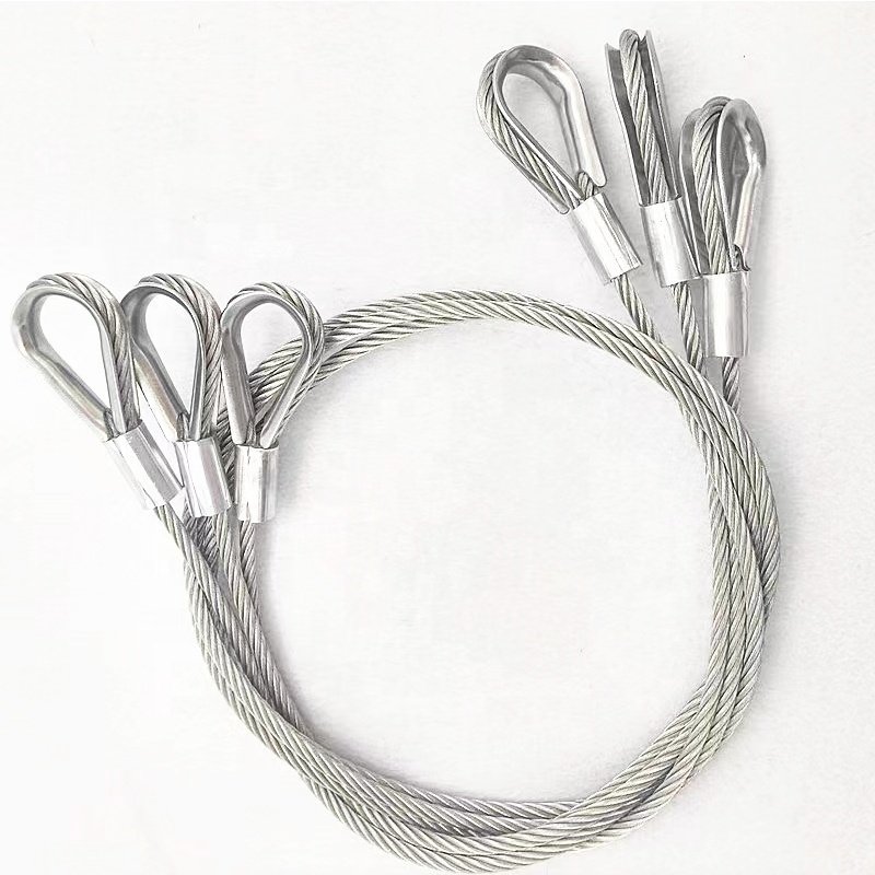 Wholesale Stainless Steel Wire Rope Sling Loop Rigging Swaged with Thimble and Ferrule Cable