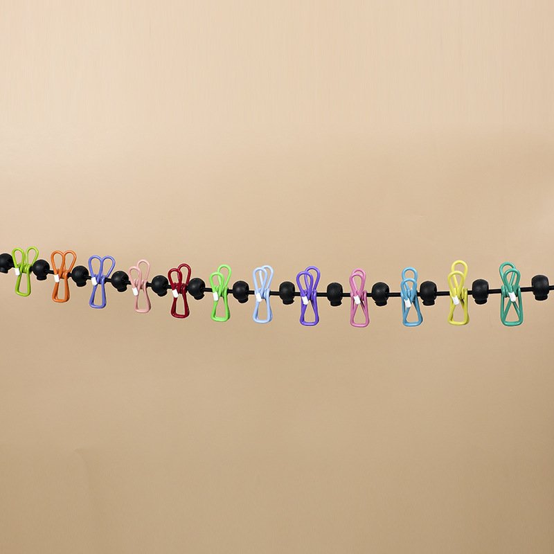 Portable Clothesline with 12 Clothespins-Travel Clothesline Stretchy Retractable Elastic Clothes Line for Backyard Balcony