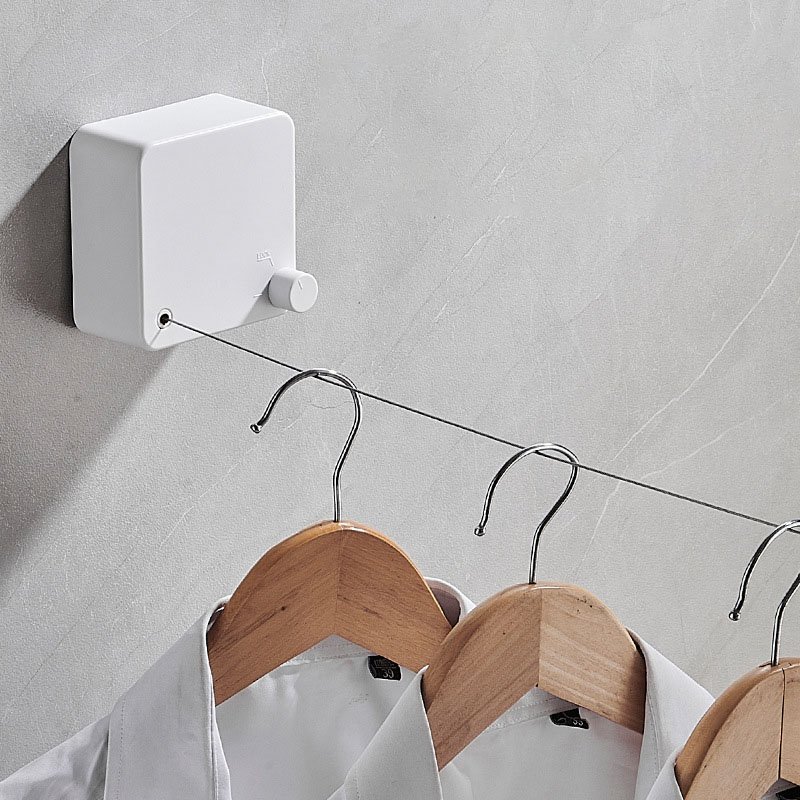 Wall Mounted No Punching Retractable Dryer Rope Hanging Drying Rack Automatic Shrinkable Invisibility Clothes Line