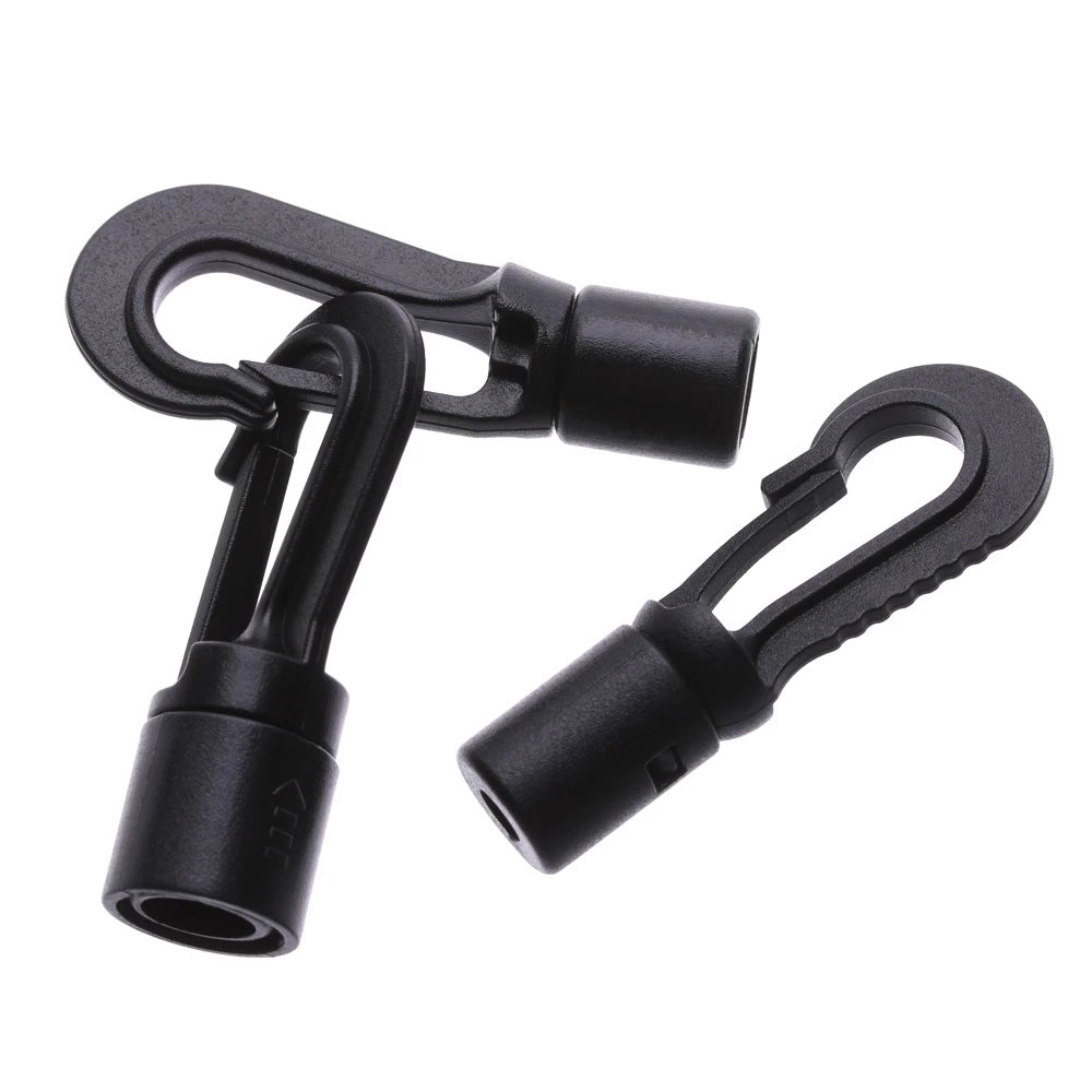 Plastic Bungee Shock Tie Cord Ends Rope Buckles Safe Lock Kayak Fishing Canoe Clothesline Hooks POM Snap Hook Clip