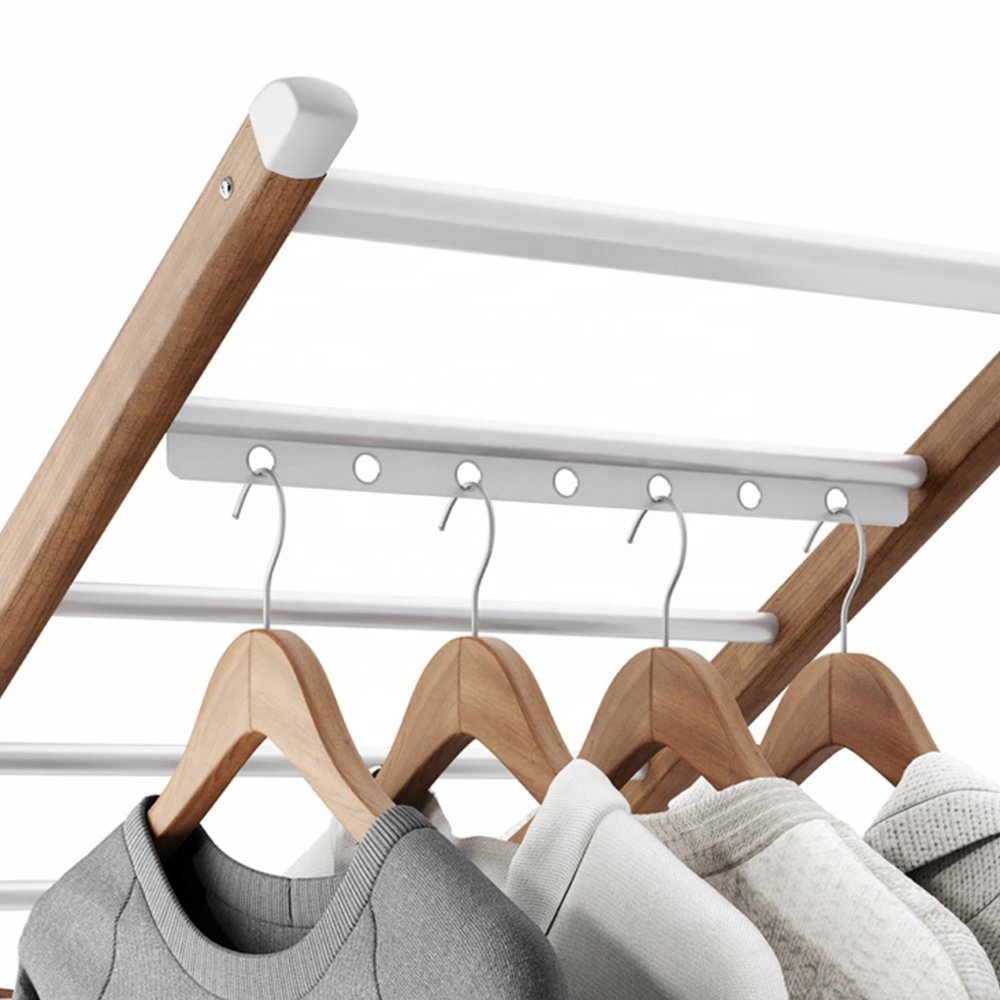 Large Heavy Duty Telescopic Clothes Rack Folding Clothes Drying Rack