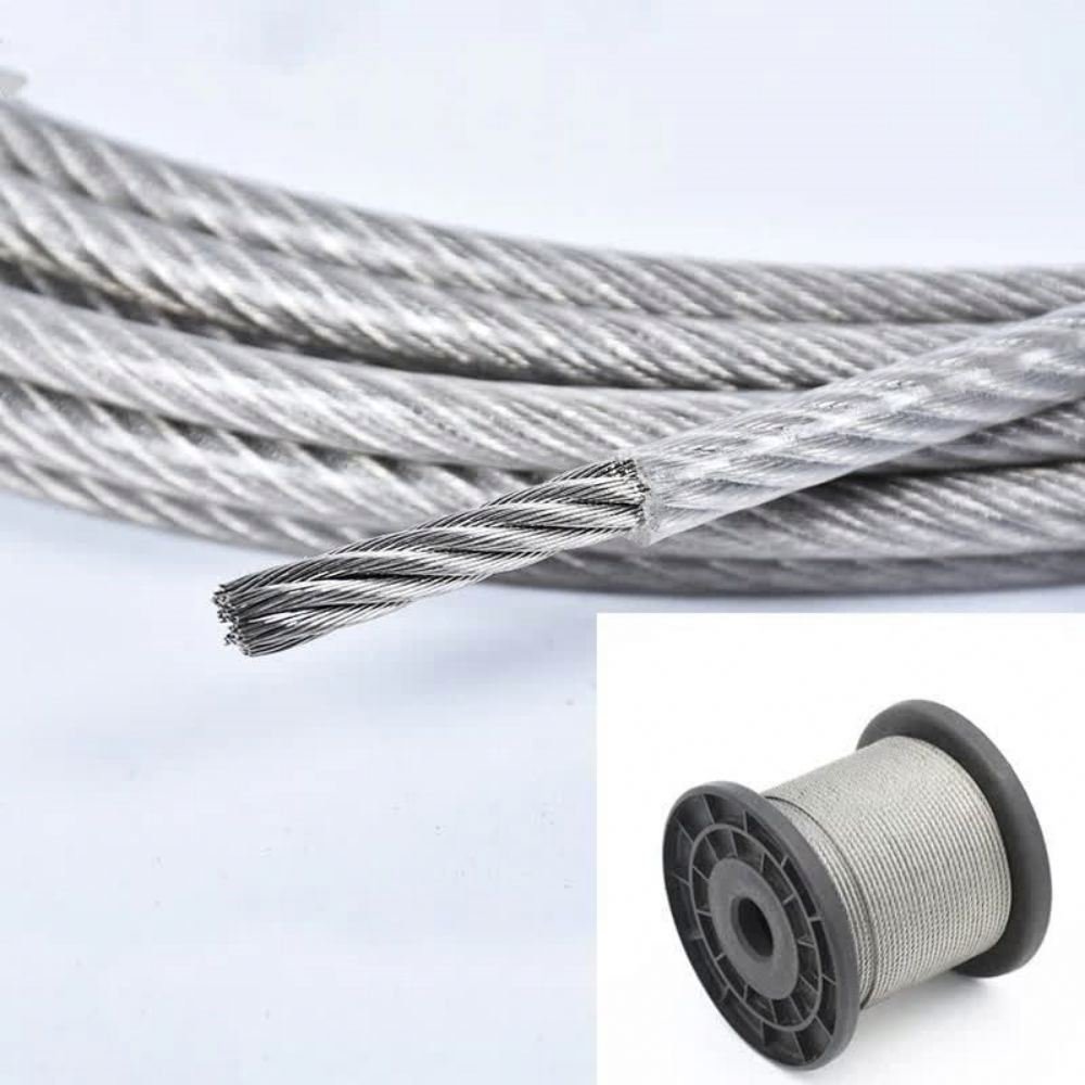 Black PVC Plastic Coated Stainless Steel 304 Wire Rope Cable 1.5-6MM Diameter After Coating Flexible Soft Steel Cable