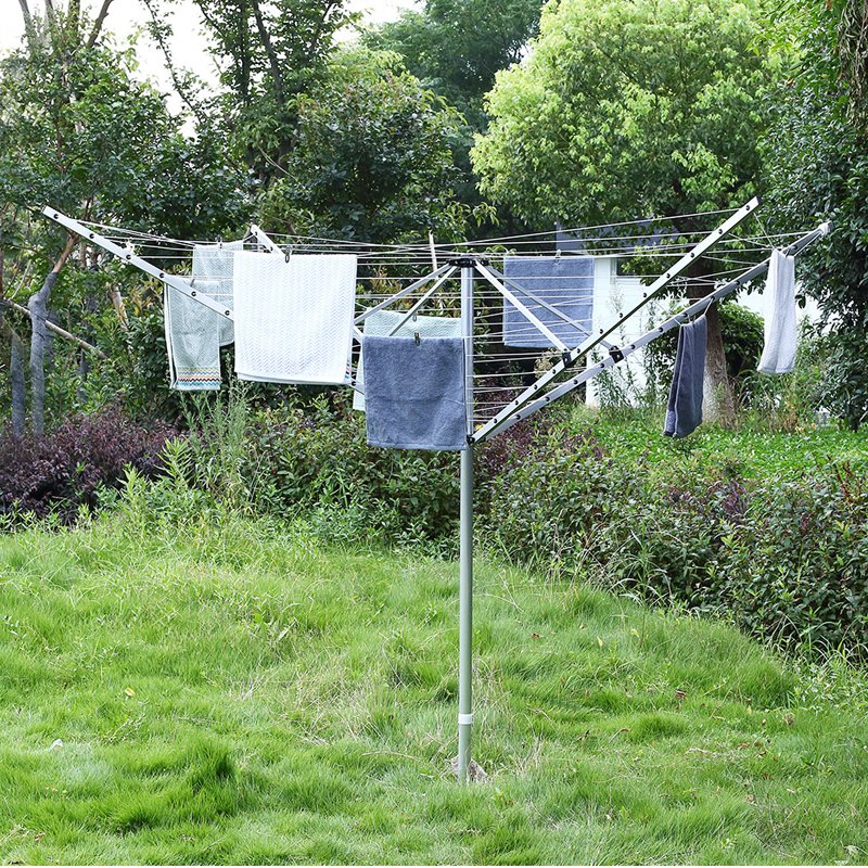 Outdoor umbrella drying rack, backyard folding clothesline, home hangers to space save hangers