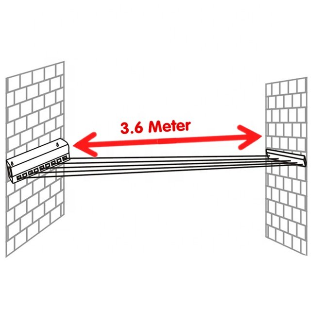 JH-1103 Hanging Wet Dry Laundry Inside Outside Space Saving Adjustable Retractable Clothesline 5 Line laundry line