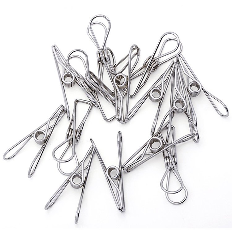 Big Heavy Duty Stainless Steel Wire Clips for Drying on Clothesline Clothespins Hanging Clip Hooks for Home Laundry Office Use