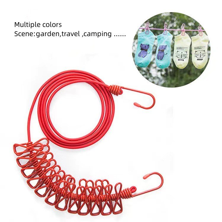 OutdoorTravel portable windproof slip color camping clothesline