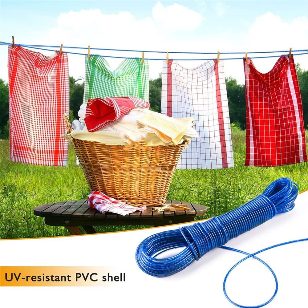 Clothesline Indoor and Outdoor Rainproof and Windproof Steel Wire Clothesline