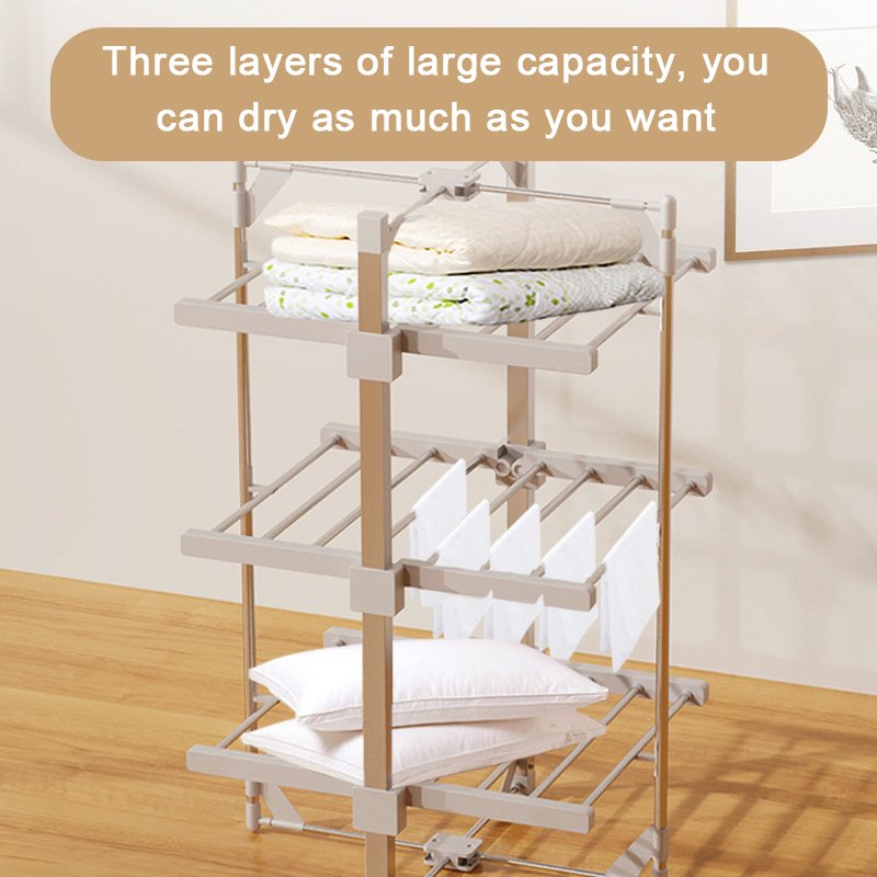 Supplier Hot Sale 3 Tiers Foldable Smart Clothes Drying Rack Electric Towel Hanger Racker