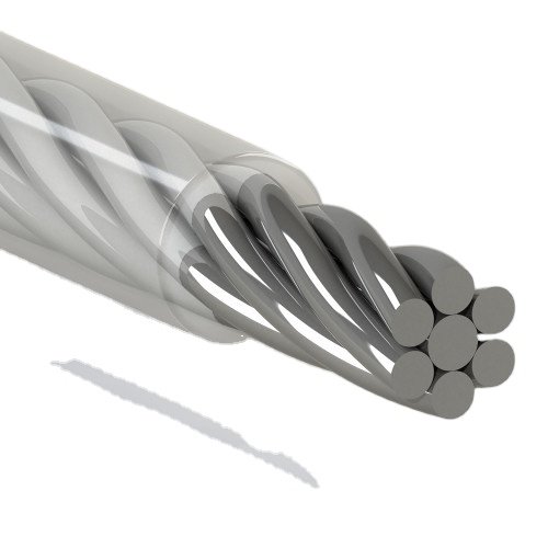 transparent PVC coated galvanized steel wire rope