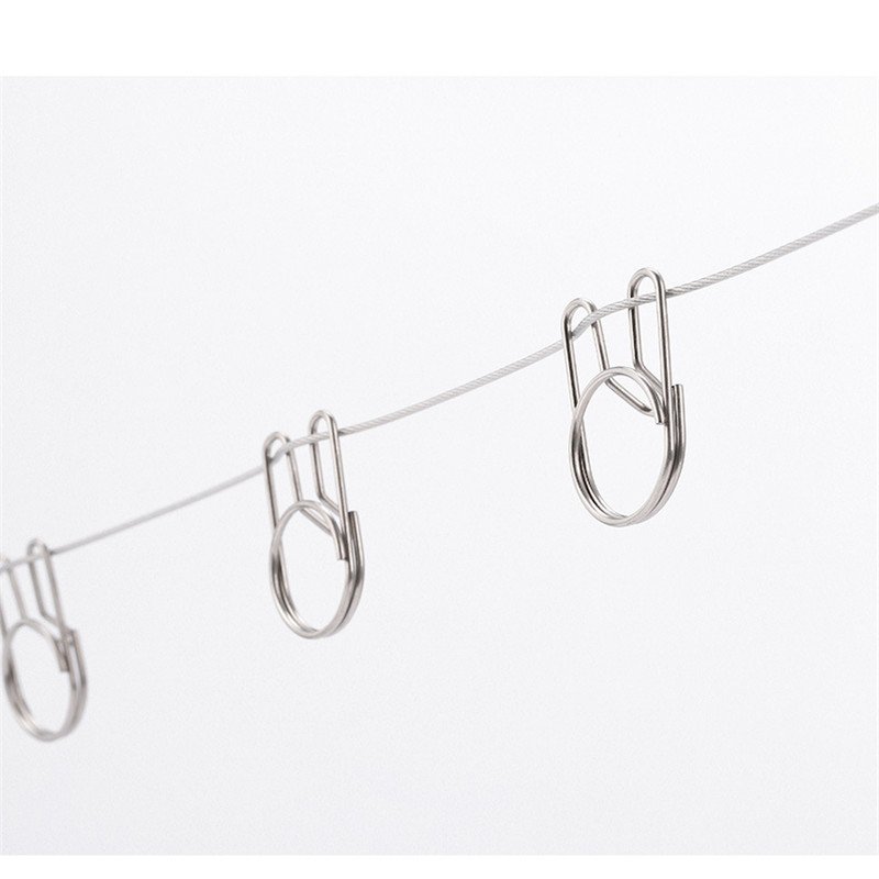 Clothesline Fixing Clip Outdoor Windproof Stainless Steel Torsion Spring