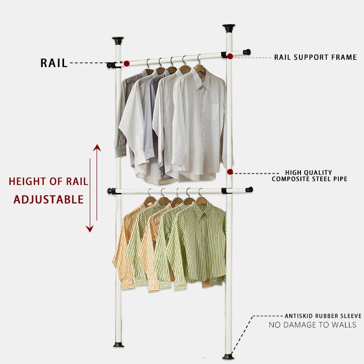 DIY Combination Wardrobe Clothes Rack Metal Garment Racks Bedroom Small Standing Heavy Duty Clothes Racks For Hanging Clothes