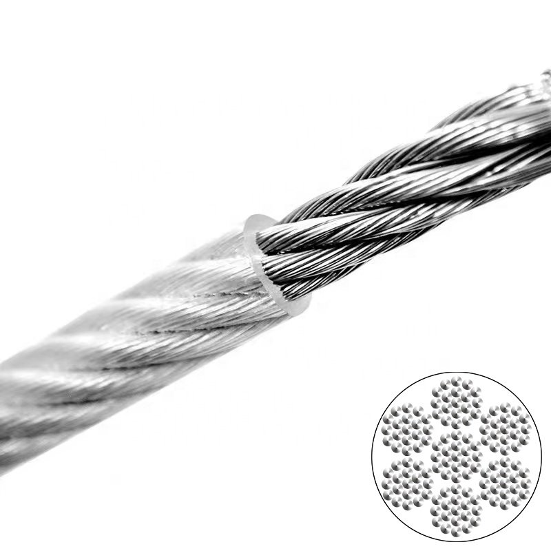 vinyl coated clothesline 7x7 galvanized steel cord 3/16'