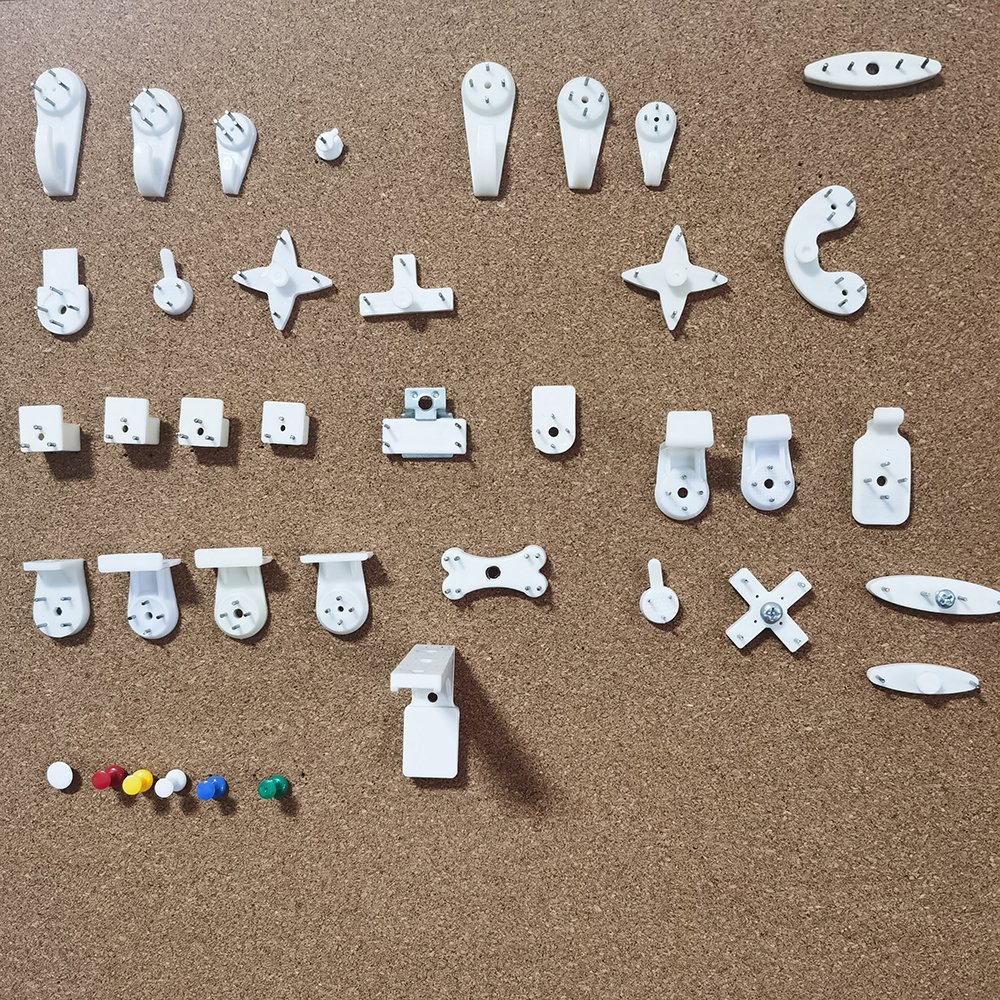 PP Materials T-Shape Plastic Wall Hooks Plain Finish Frame Hooks