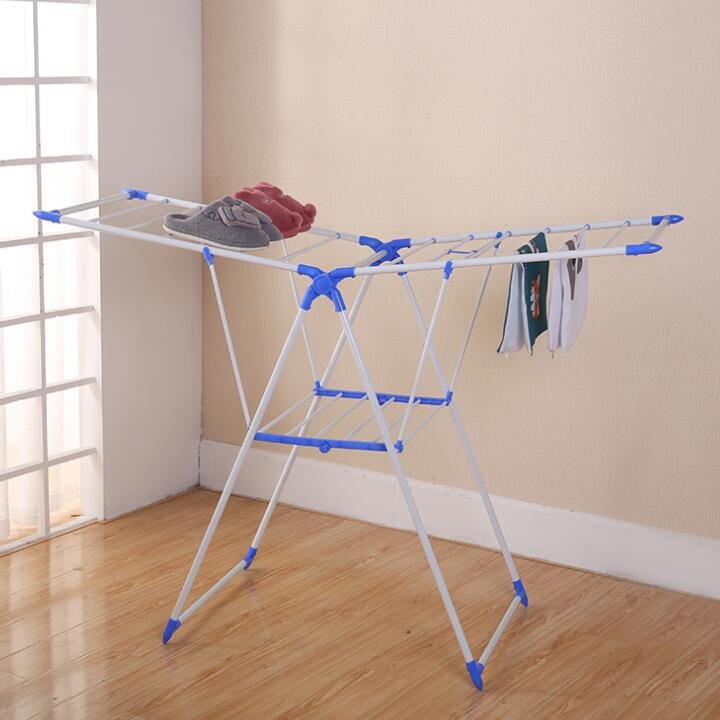 Multifunctional Folding Airfoil Lingerie Wire Large Metal Drying Rack Floor Clotheshorse Pants Hanger balcony clothesline