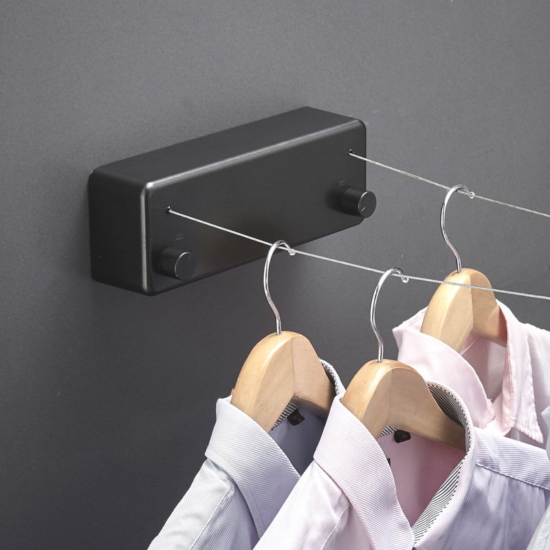 Retractable Clothesline Retractable Bathroom Accessories Drying Cloth Rack Double Line Stretch