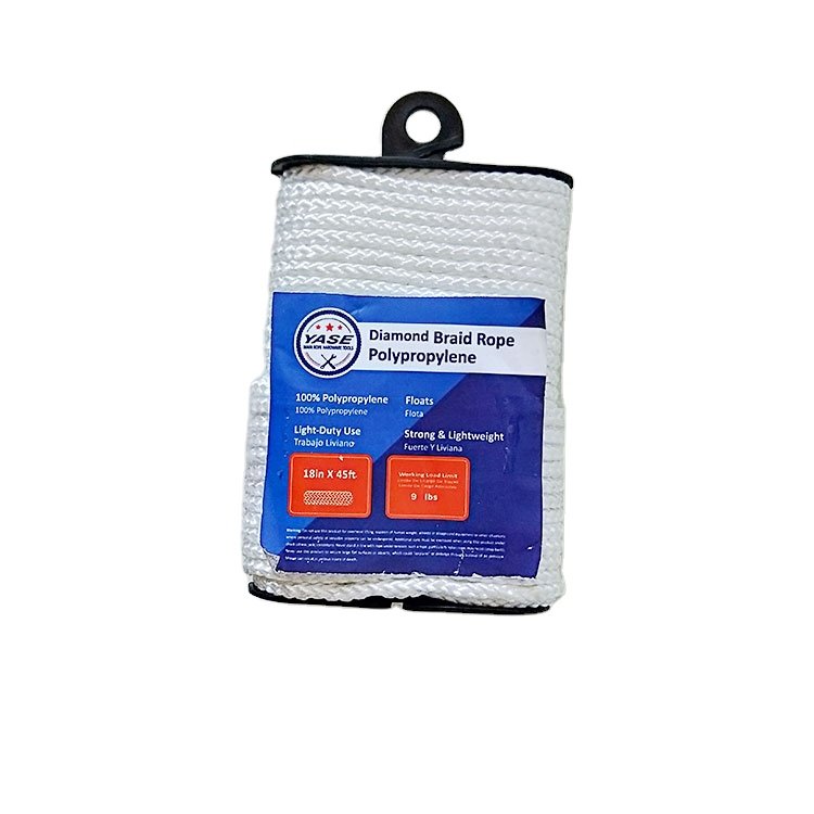 clothesline 3/16in 100ft Solid braided with hanger Polyester Rope White for clothes line camping