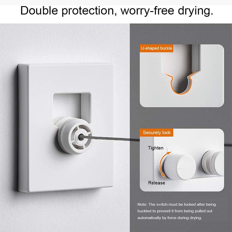 Retractable Clothesline Wall-mounted indoor Outdoor Washing Clothes Hanger Laundry Drying Line Balcony Drying Lines