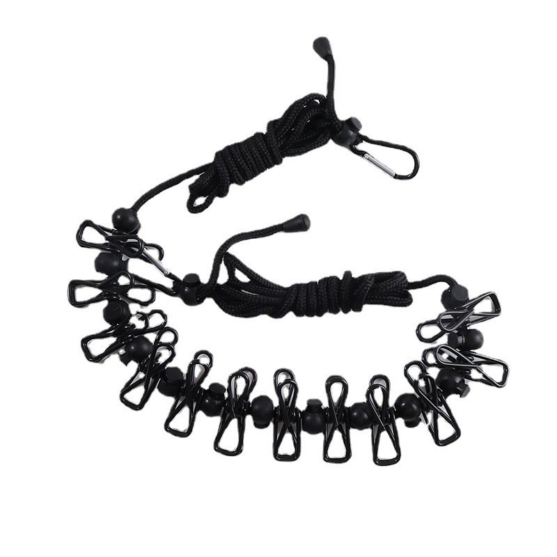 Retractable Portable Clothesline for Travel Adjustable clothesline with 12 Clothes Clips, for Indoor Outdoor Laundry Drying line