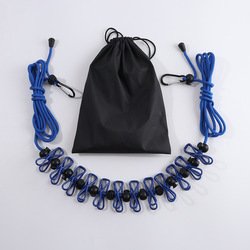 Blue retractable clothesline