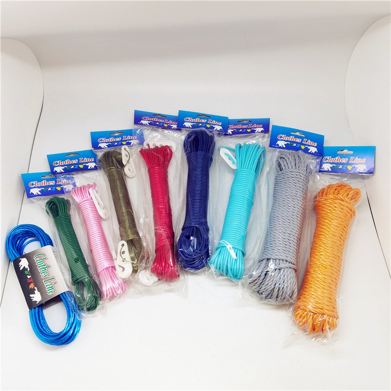 hot selling colorful portable washing line plastic pvc wire core clothesline