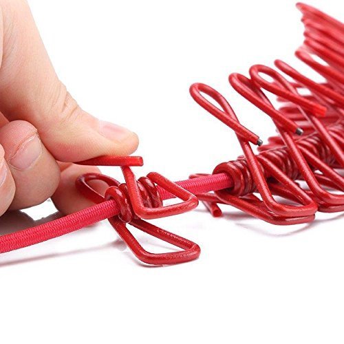 Wholesale Custom Travel Clothesline with 12 Pegs Windproof Clothes Hanger Portable Elastic String Clothespins