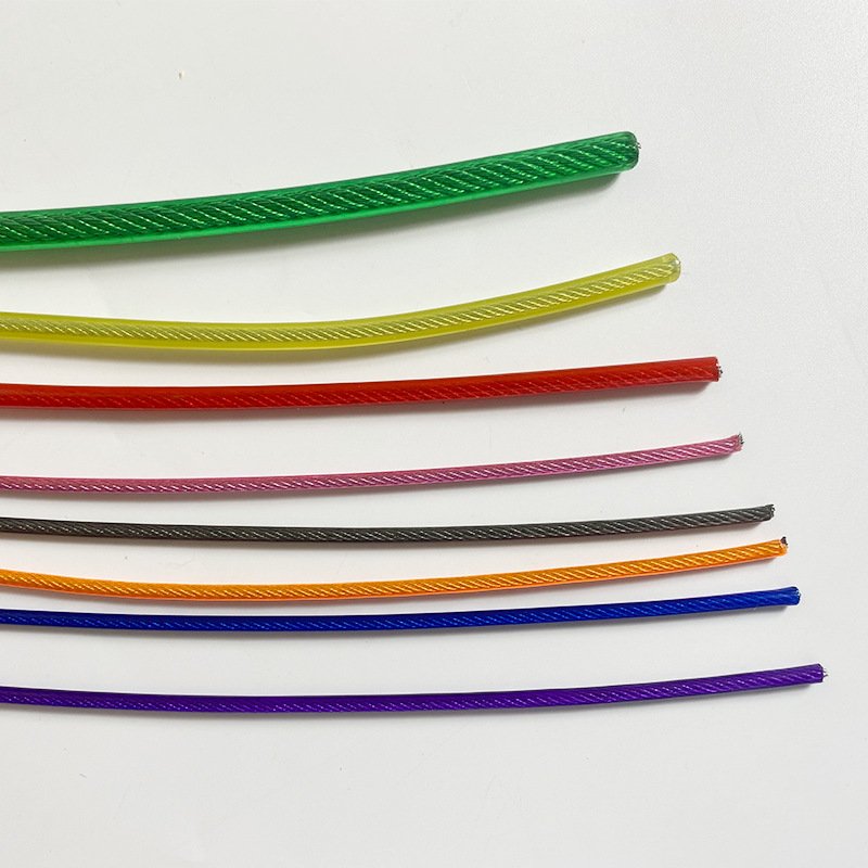 Colorful Pvc Plastic 2mm 3mm Coated Wire Rope 7x7 1x7 Galvanized Steel Cable For Greenhouse