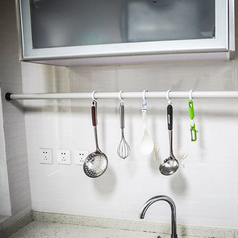 Retractable Curtain Shower Rods Telescopic Clothesline Pole Free Punching Clothes Drying Extendable Tension Curtain Rod