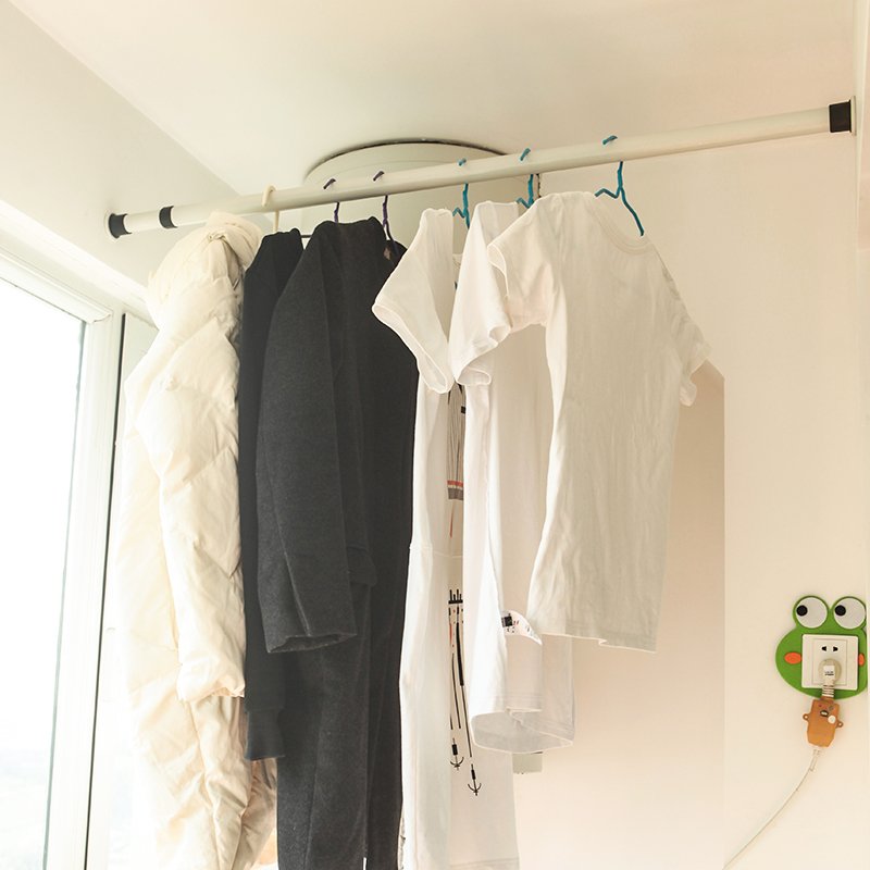 Retractable Curtain Shower Rods Telescopic Clothesline Pole Free Punching Clothes Drying Extendable Tension Curtain Rod