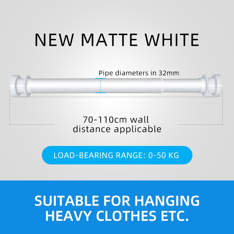 Retractable Curtain Shower Rods Telescopic Clothesline Pole Free Punching Clothes Drying Extendable Tension Curtain Rod