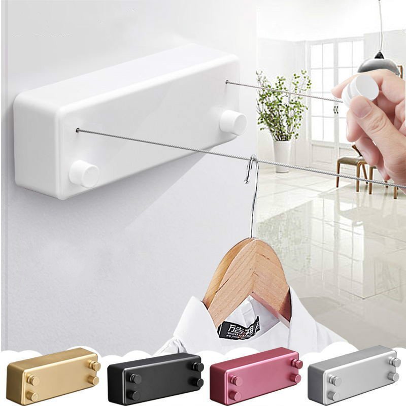 Retractable Convenient Wall Mounted Multi-functional Clothesline Rebounds Slowly