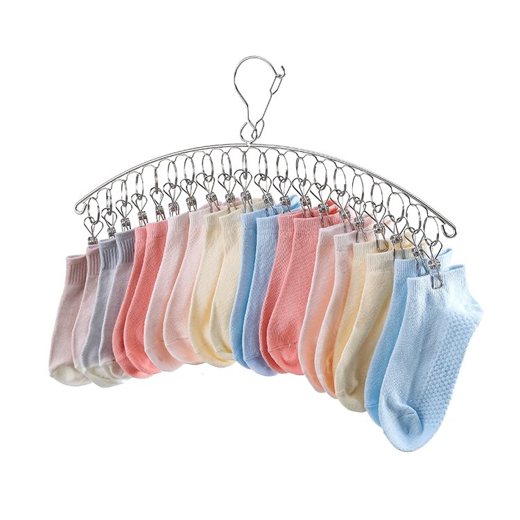 Hot Sale 201 Stainless Steel Portable Multifunctional Drying Rack Clips Metal Underwear Bra Drying Rack With Clips