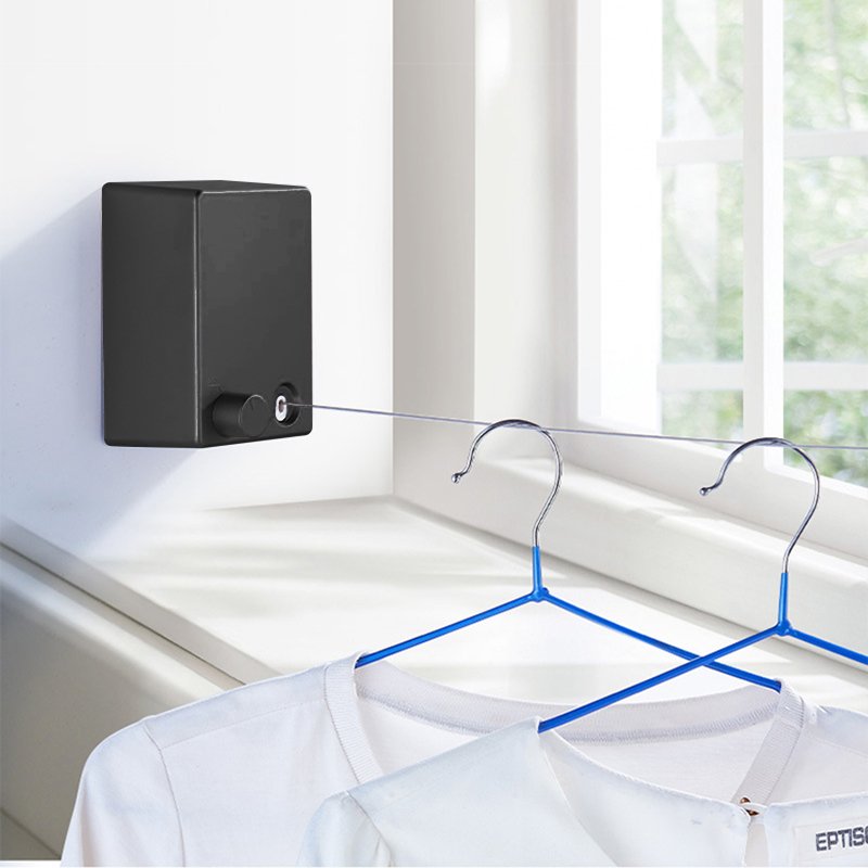 Indoor Washing Line Retractable Extendable Stainless Steel Clothes Drying Organizer Punch Free Clothesline