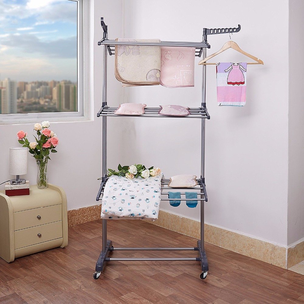 Foldable 3 Layers Clotheslines Drying Rack Laundry Clothes Hanger