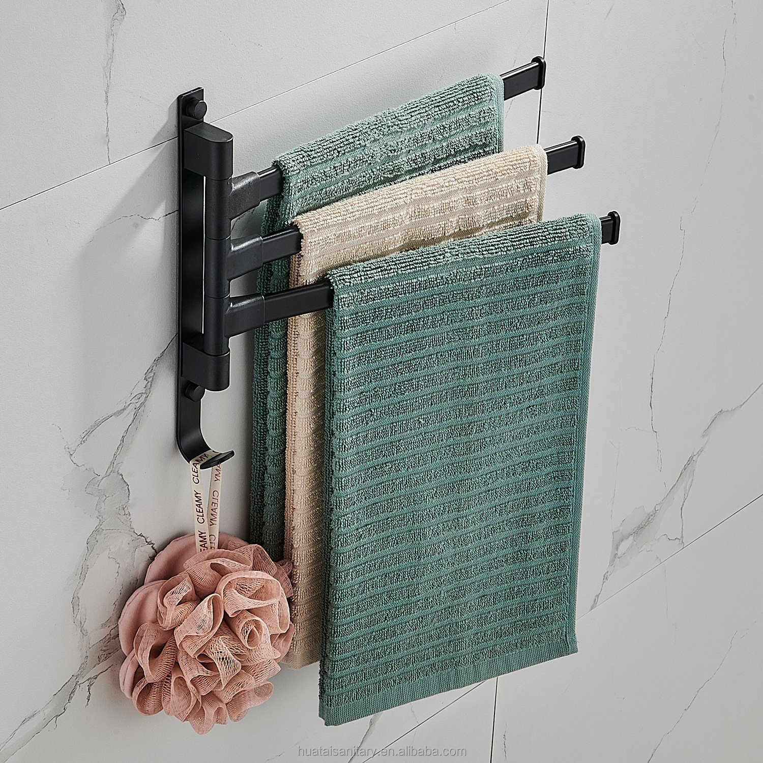 Folding Clothes Hanger Wall Mount Retractable Cloth Drying Rack Space Saving Aluminum Home Laundry Clothesline washing lines