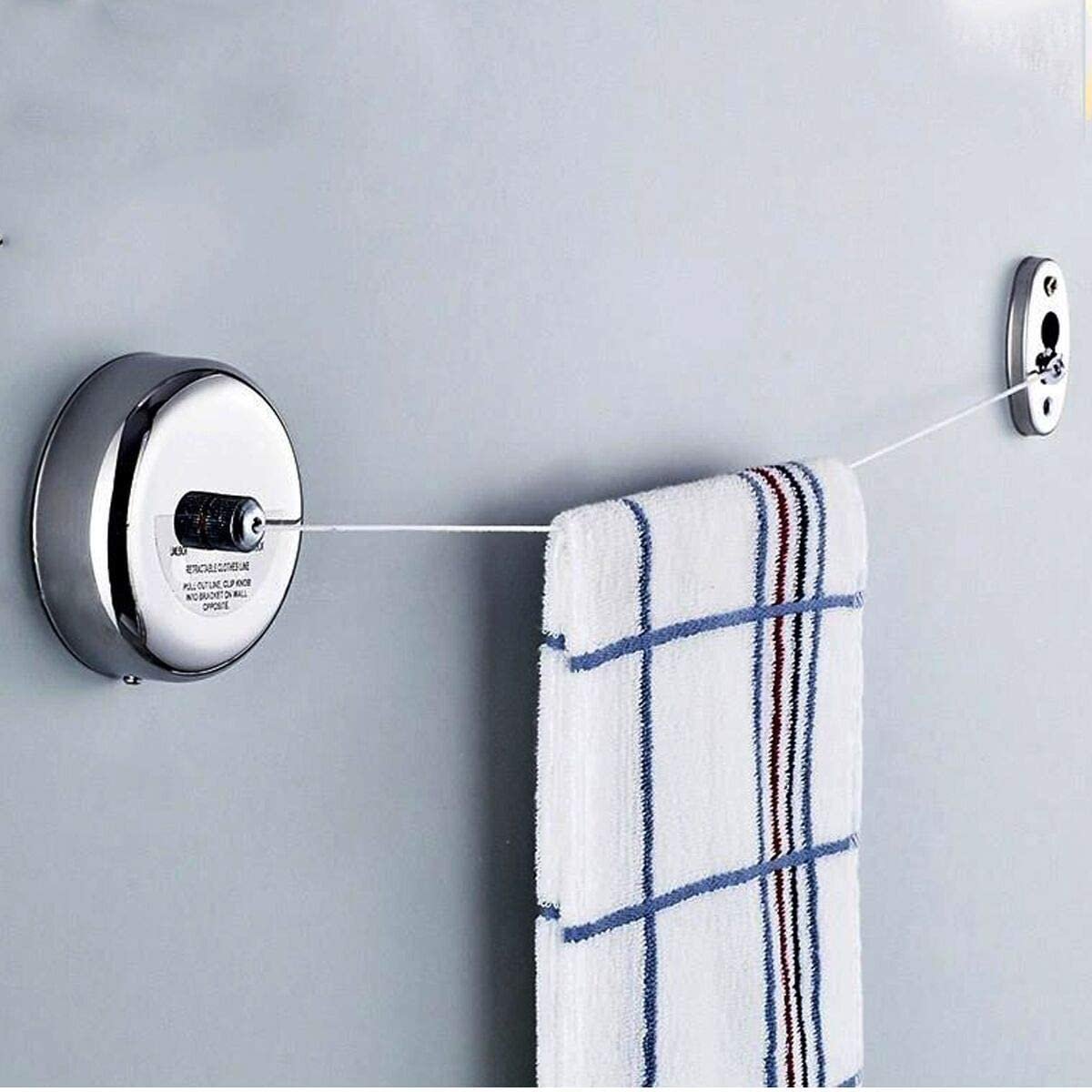 Retractable Clothesline Clothing Line Dryer Adjustable Nylon Core for Hanging Drying Shower Room Bathroom Laundry Hotel Outdoor