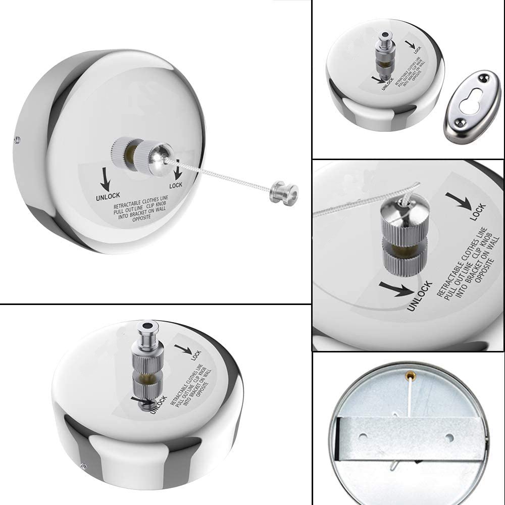 Retractable Clothesline Clothing Line Dryer Adjustable Nylon Core for Hanging Drying Shower Room Bathroom Laundry Hotel Outdoor