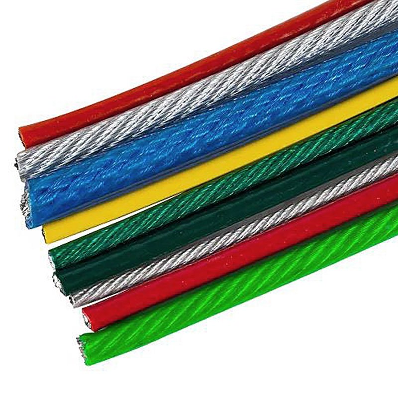 6*7 6*19 1.2mm 1.5mm 1.8mm galvanised pvc coated steel wire rope manufacturer